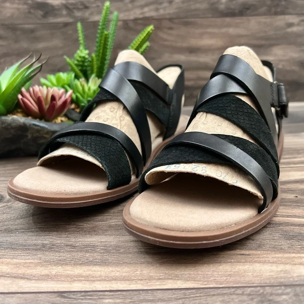 NEW Clarks 7.5W Declan Mix Strappy Slingback Sandal Black Leather/Nubuck Combi